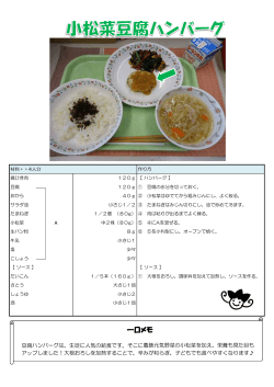 小松菜豆腐ハンバーグ（PDFファイル 119.3KB）;pdf