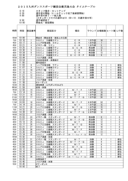 2015九州ダンススポーツ競技会鹿児島大会 タイムテーブル;pdf