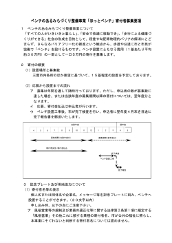ベンチのあるみちづくり整備事業「ほっとベンチ」寄付者募集要項;pdf