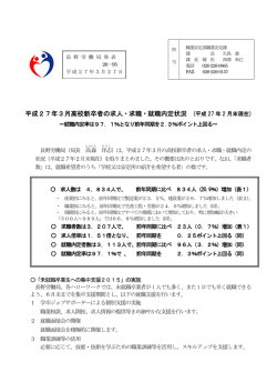 （表1）高等学校卒業者の求人・求職・就職状況 26年度;pdf
