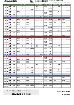4月の診療体制 - 医療法人伸裕会 渡辺病院;pdf