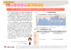 日本：中小企業景況判断指数が2ヵ月連続上昇 消費税;pdf