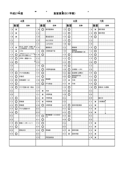 H27年度 食堂の営業日(1学期);pdf