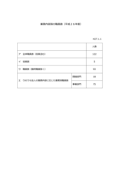 業務内容別の職員数（平成26年度）;pdf