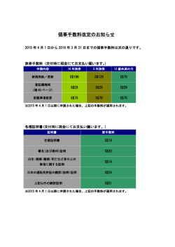 領事手数料改定のお知らせ;pdf