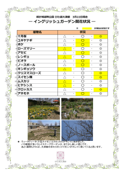 イングリッシュガーデン開花状況（2015.03.22現在）;pdf