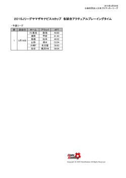2015Jリーグヤマザキナビスコカップ 各試合アクチュアルプレーイング;pdf