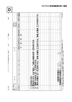 プレプリント申告用紙等作成一覧表;pdf