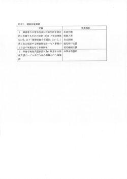 別表ー 補助対象事業 定義 事業種別 ー 障害者の日常生活及び社会;pdf