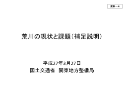 荒川の現状と課題（補足説明） - 国土交通省 関東地方整備局;pdf