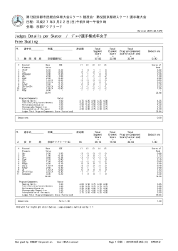 Judges Details per Skater / ｼﾞｭﾆｱ選手権成年女子 Free Skating;pdf
