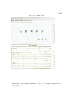 （別紙） 柏原市給与支給明細書見本 ※上段が表紙、下段が表紙内側の;pdf