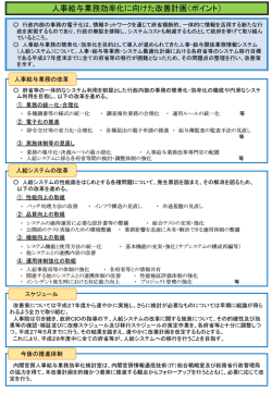 ーー 人事給与業務効率化に向けた改善計画(ポイント)