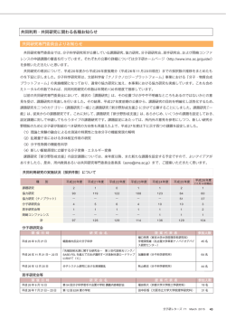 共同利用・共同研究に関わる各種お知らせ