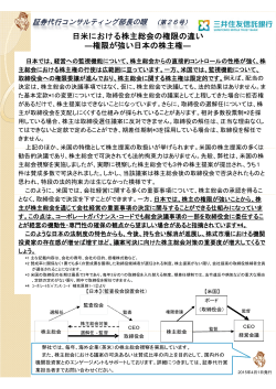 日米における株主総会の権限の違い ―権限が強い日本の株主権―