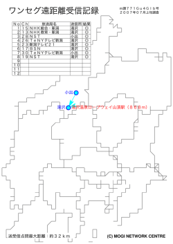ワンセグ遠距離受信記録