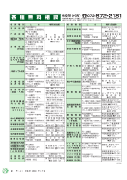 だいとう 平成 27（2015）年 4 月号 相 談 種 別 と き 場所（担当