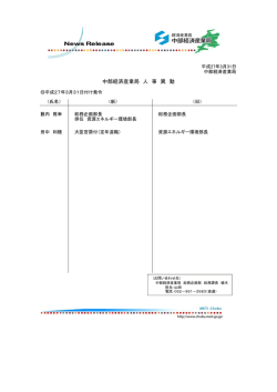 中部経済産業局 人 事 異 動