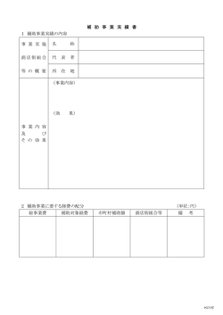 補 助 事 業 実 績 書 1 補助事業実績の内容 事 業 実 施 商店街組合 等