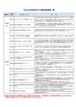 H26採用提案概要一覧_HP[PDF：124KB]