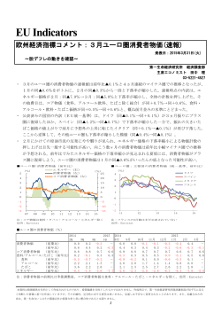 3月ユーロ圏消費者物価(速報)