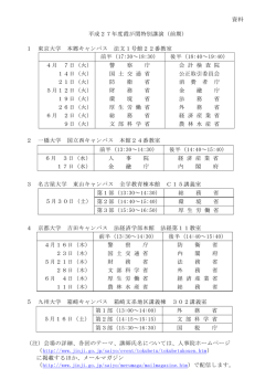 資料 平成27年度霞が関特別講演（前期） 1 東京大学 本郷