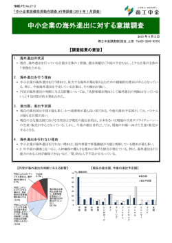 中小企業の海外進出に対する意識調査