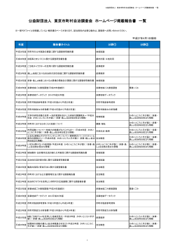 平成27年4月1日 - 東京市町村自治調査会