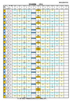 学科時間割 3月分