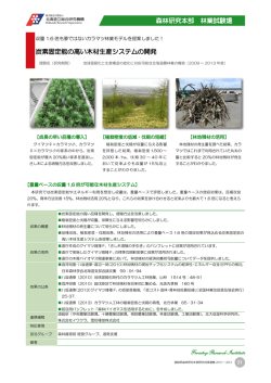 森林研究本部 林業試験場 炭素固定能の高い木材生産