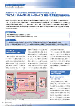 「TWX-21 Web-EDI Globalサービス 購買・物流機能」を