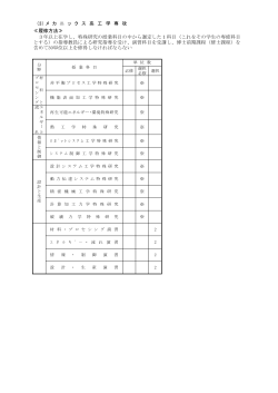 平成26年度 メカニックス系工学専攻 博士後期課程 カリキュラム及び