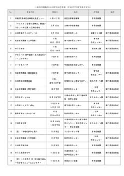 三浦市市制施行60周年記念事業（平成 27 年度実施予定分）