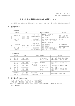 上越・北陸新幹線臨時列車の追加運転について [PDF/12KB]