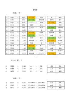 － － － C3 B4 A4 B3 A3 本部 決勝リーグ C3 B4 A4 B3 A3 本部 審判