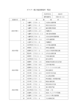 ポスター掲示場設置場所一覧表