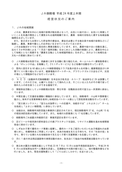 JA御殿場 平成 24 年度上半期 経営状況のご案内