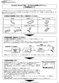 IP-Phoneお買上げメニューご利用開始ガイド