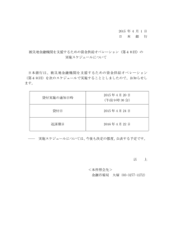 被災地金融機関を支援するための資金供給オペレーション（第