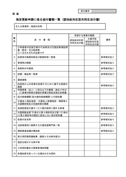 指定更新申請に係る添付書類一覧（認知症対応型共同生活介護）
