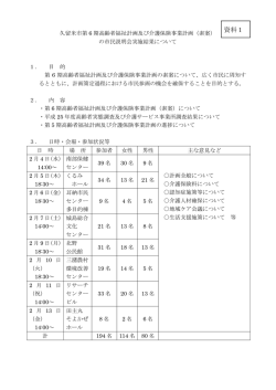 （素案）の市民説明会実施結果について（資料1）