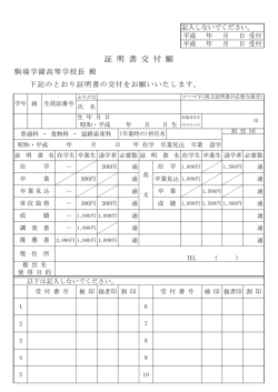 証 明 書 交 付 願