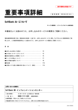 SoftBank Air重要事項詳細