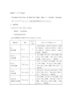 若年技能系正社員の育成・能力開発に関する調査のRead me