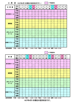 H27年4月1日現在の空き状況です。