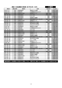 更新・失効講習日程表（H27年3月∼5月） 三重県