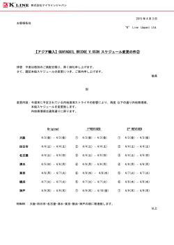 GUAYAQUIL BRIDGE V.053N スケジュール変更の件