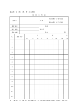 様式第1号（第13条、第16条関係） 業 務 工 程 表 業務名 凡例 計画