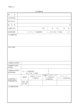 （様式3） 会社概要書