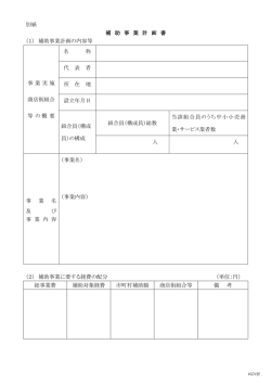 別紙 補 助 事 業 計 画 書 （1） 補助事業計画の内容等 事業実施 商店街